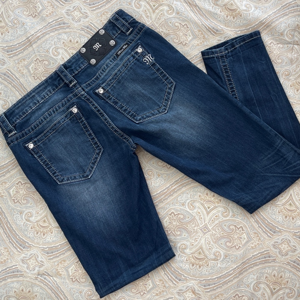 Miss Me Dark Blue Ankle Jeans 30x29